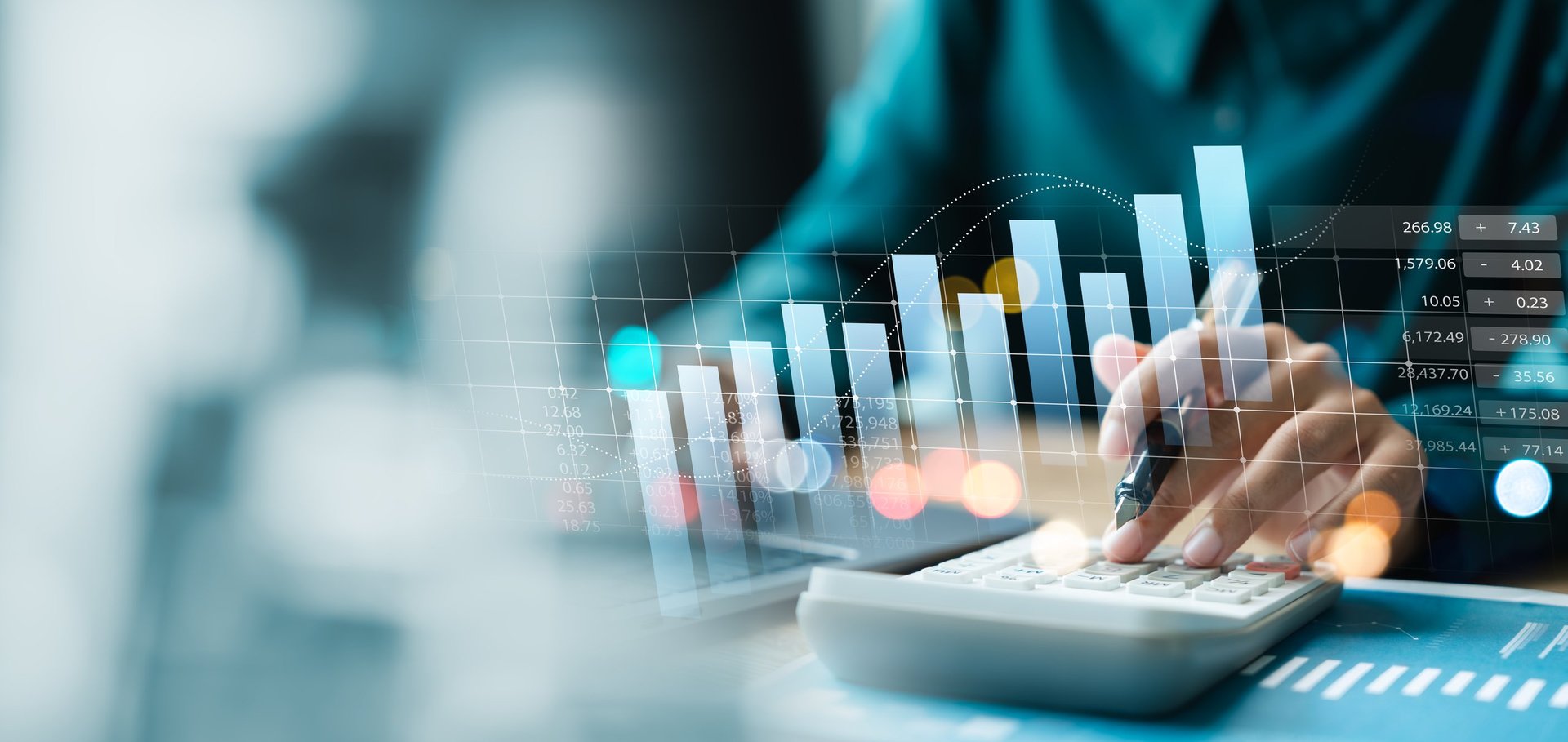 Professional analyzing financial data and business growth